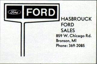 Hasbrouck Ford Sales - 1980 Bronson High Yearbook Ad (newer photo)